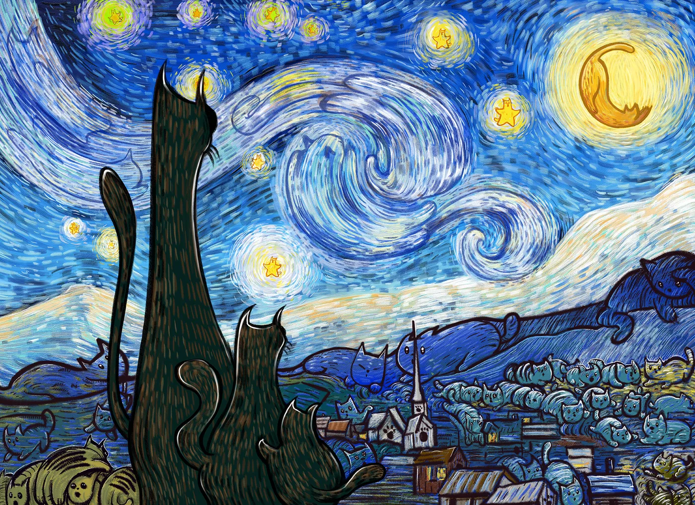 Mrowwwry Night (1000 Piece Puzzle)