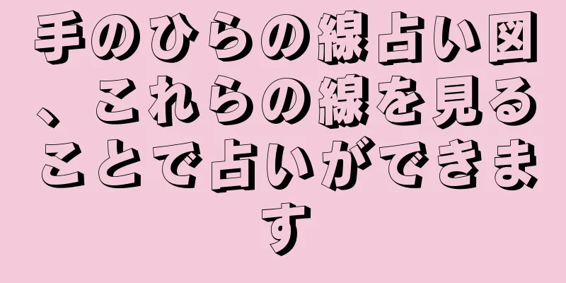 手のひらの線占い図、これらの線を見ることで占いができます