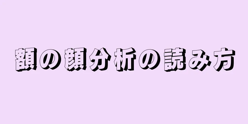 額の顔分析の読み方