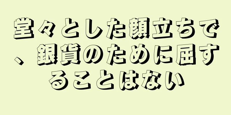 堂々とした顔立ちで、銀貨のために屈することはない