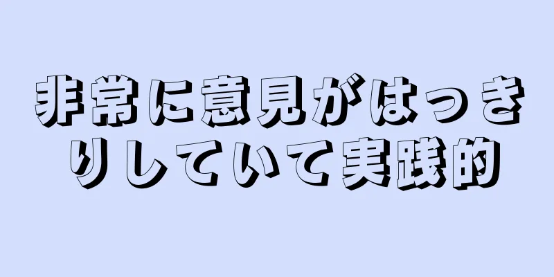 非常に意見がはっきりしていて実践的