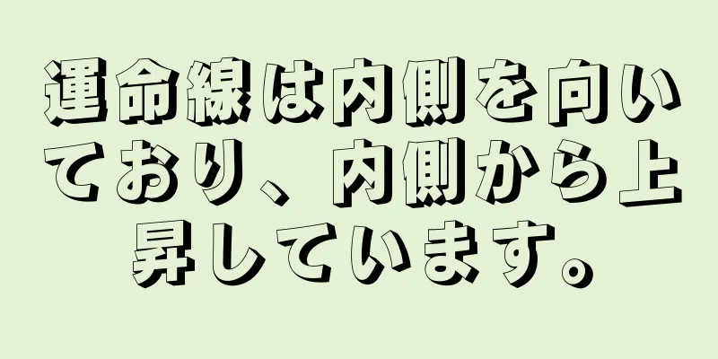 運命線は内側を向いており、内側から上昇しています。