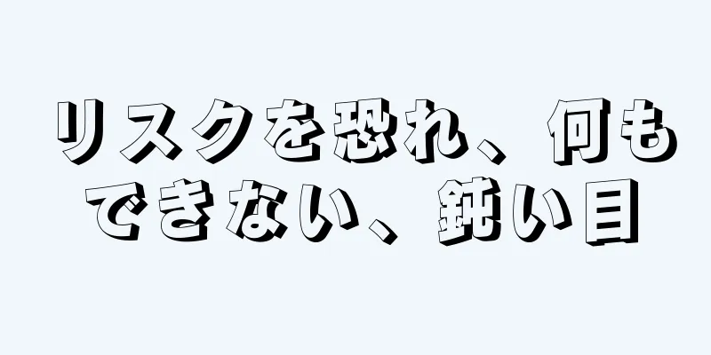 リスクを恐れ、何もできない、鈍い目