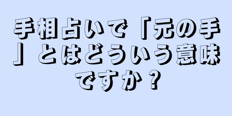 手相占いで「元の手」とはどういう意味ですか？