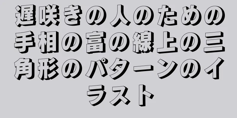 遅咲きの人のための手相の富の線上の三角形のパターンのイラスト