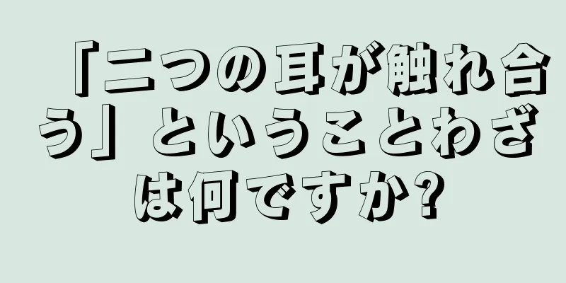 「二つの耳が触れ合う」ということわざは何ですか?