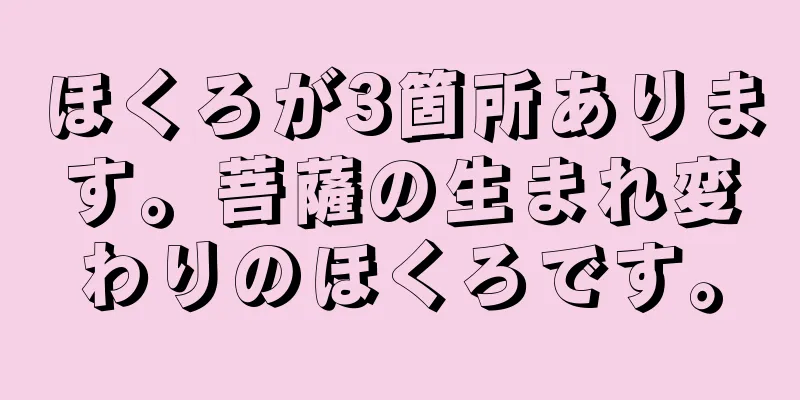 ほくろが3箇所あります。菩薩の生まれ変わりのほくろです。