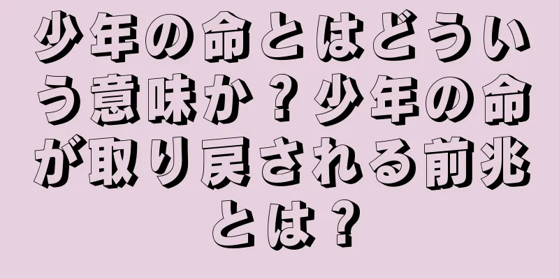 少年の命とはどういう意味か？少年の命が取り戻される前兆とは？