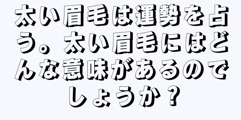 太い眉毛は運勢を占う。太い眉毛にはどんな意味があるのでしょうか？