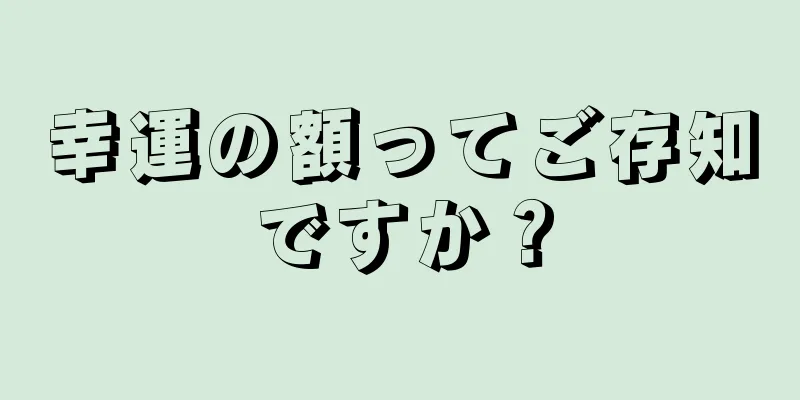 幸運の額ってご存知ですか？